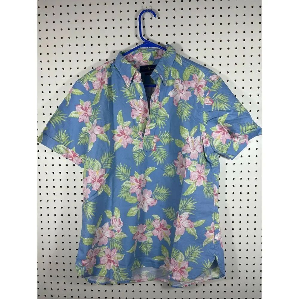 Polo Ralph Lauren mens tropical pop over henley shirt size L
